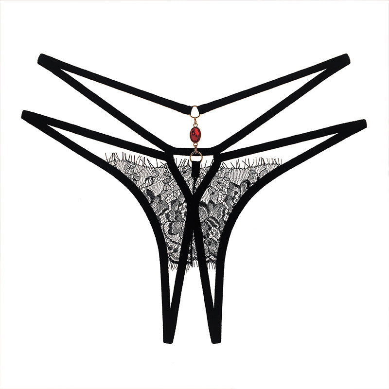 Slip in pizzo senza cavallo con dettagli in strass. Acquista 3 e ricevi 1 GRATIS!