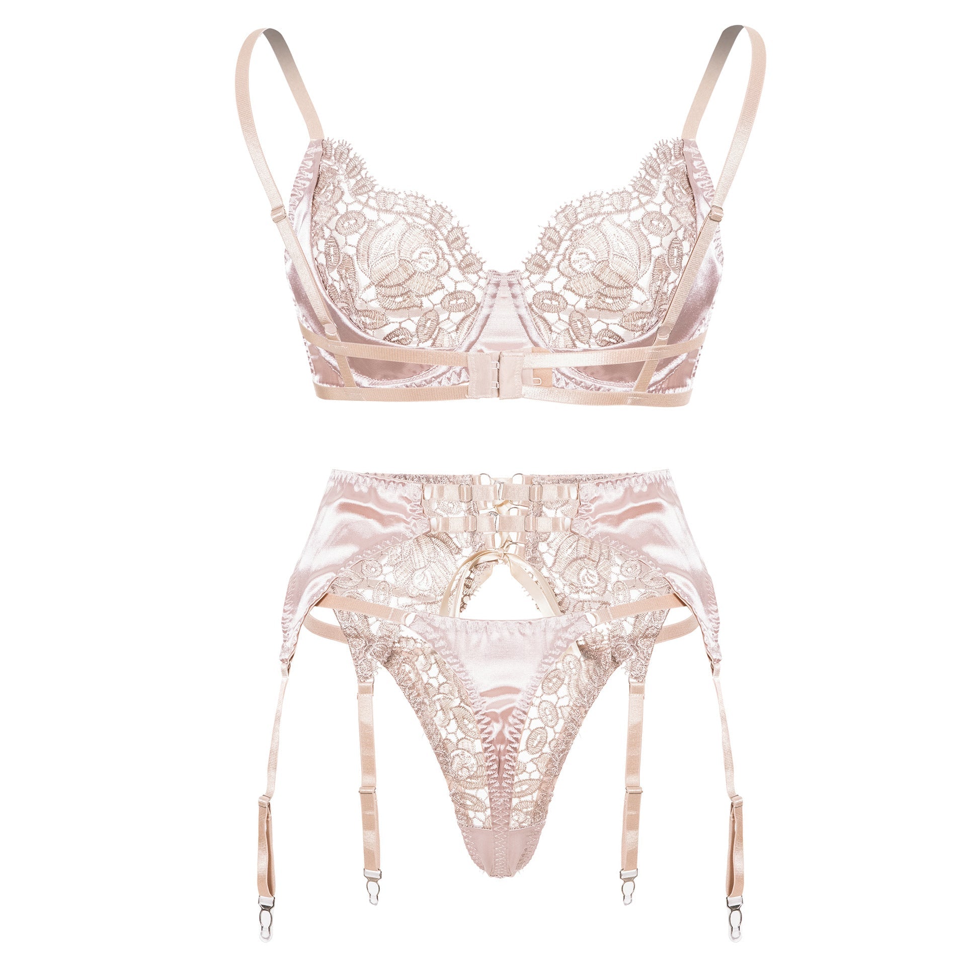 Completo Intimo Iridescent Elegance in Pizzo e Satin ADEA