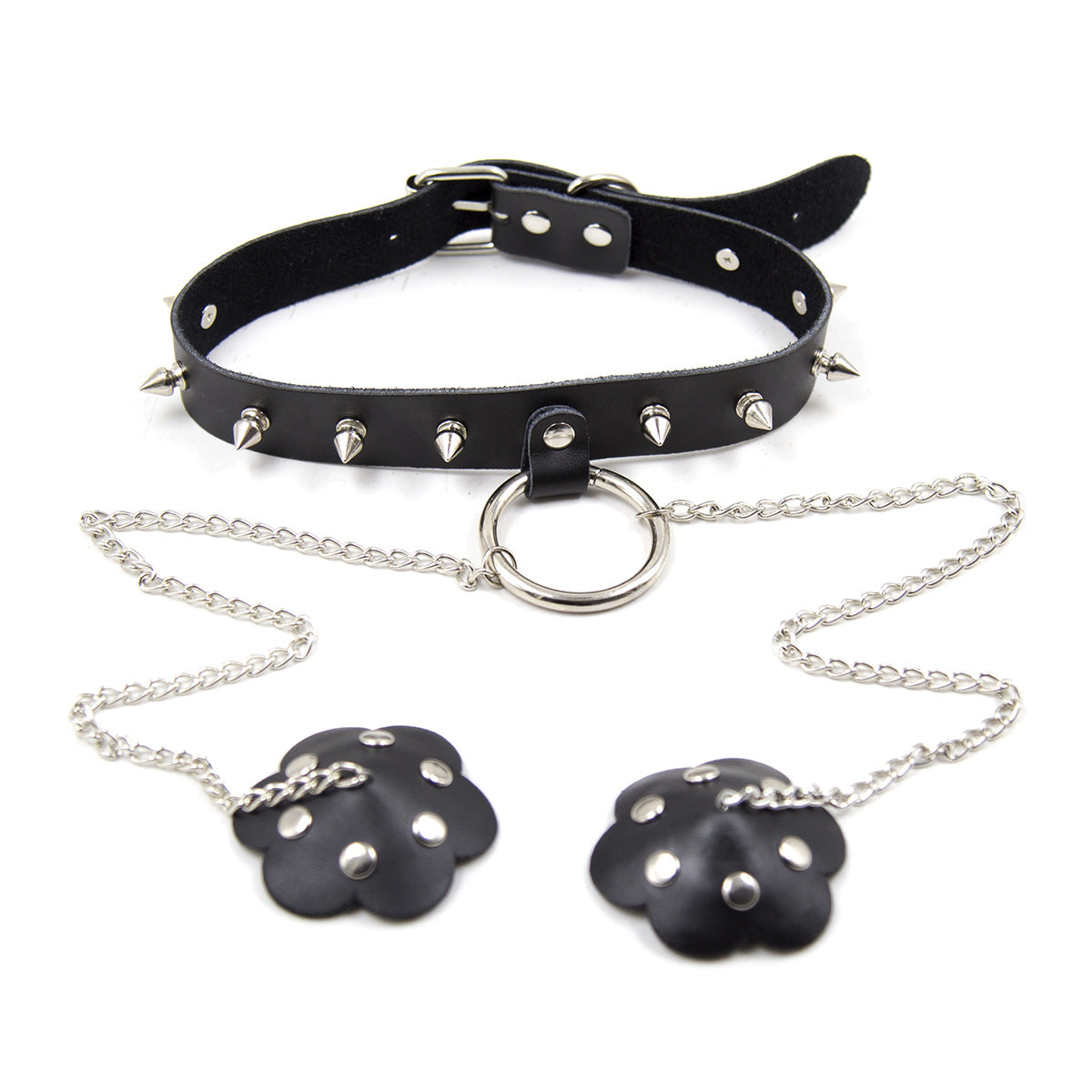Set Collare Chain Reaction con Borchie e Catene