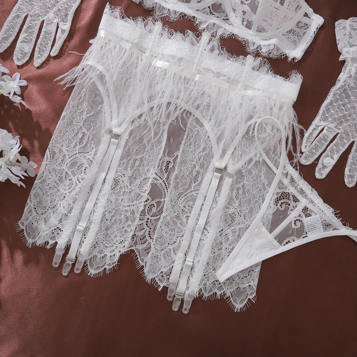 Celestial Vow – 4-Piece Lace Bridal Lingerie Set