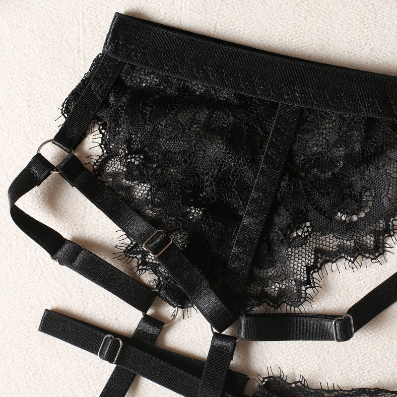 Completo Lingerie Noir Elegance in Pizzo Raschel ADEA