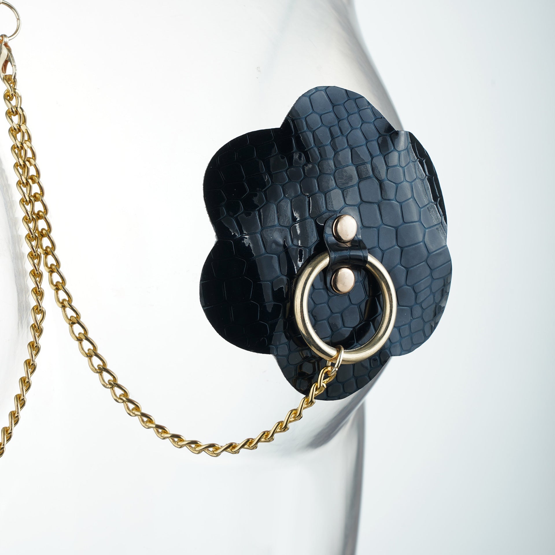 Copricapezzoli Gilded Allure e collare con catena dorata