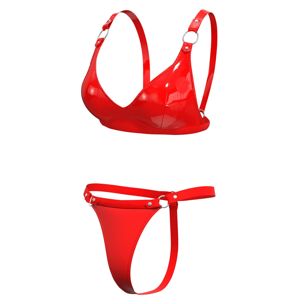 Set di Lingerie High Gloss Seduction in Ecopelle Lucida ADEA